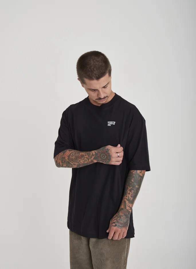 Camiseta Oversized Estampada Company Preto